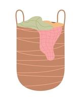 bathroom towels basket vector