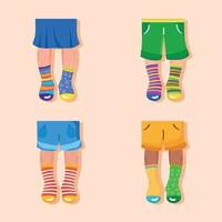 Down Syndrome kids legs vector