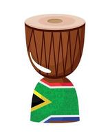south africa flag in drum vector