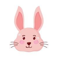 rabbit little head animal isolated vector