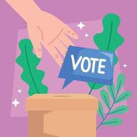 vote in speech bubble with urn vector