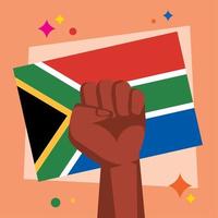 happy heritage day with fist and flag vector