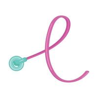 breast cancer ribbon stethoscope vector