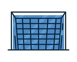 blue soccer goal arch vector