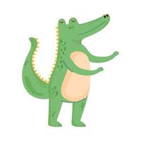 cute crocodile animal vector