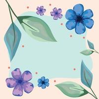 flowers spring frame vector