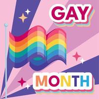 gay month lettering with persons vector