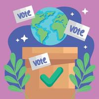 vote urn with earth vector