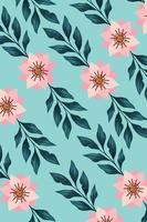 pink flowers pattern background vector