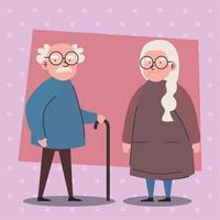 grandparents couple standing vector