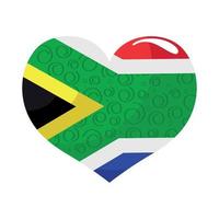 south africa flag in heart vector