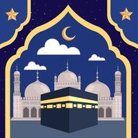 mecca and mosque muslim vector