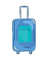 blue suitcase with wheels vector