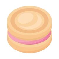 pink macaroon sweet dessert vector