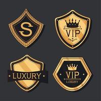 elegants golden four emblems vector