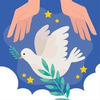 peace dove with stars vector