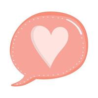 speech bubble with heart vector