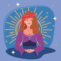 fortune teller with symbol vector
