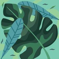 jungle exotic leafs pattern vector