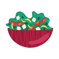 bowl with fresh salad vector