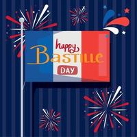 bastille day lettering poster vector