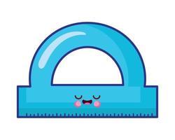 protractor rule kawaii style vector