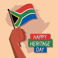 happy heritage day lettering hand waving vector