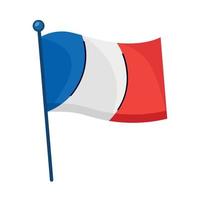 french flag in pole vector