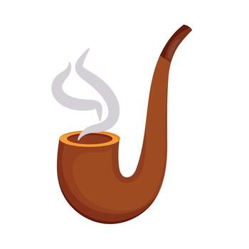 wooden pipe smoke vector