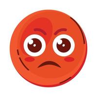 sad red emoji vector