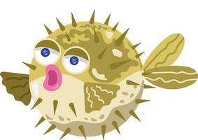 blowfish with sealife vector