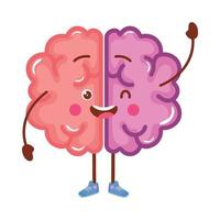 brain kawaii standing vector