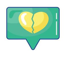 heart break in speech bubble vector