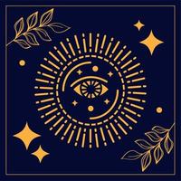 esoteric symbol golden frame vector