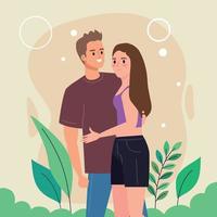 lovers couple hugging position vector