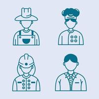 four Professionals workers characters vector