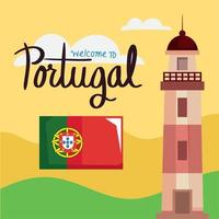 welcome to portugal lettering vector