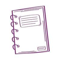 notebook school supply doodle vector