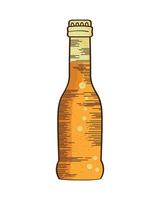 golden beer bottle vector