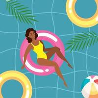 afro girl in float vector