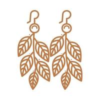 earrings with leafs vector