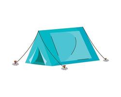 blue camping tent vector