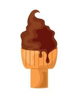 chocolate ice cream cone vector