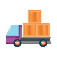 delivery truck with boxes vector