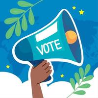 megaphone with vote word vector