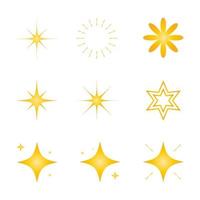 iconos de estrellas. estrellas centelleantes. destellos, explosión brillante. símbolos vectoriales de navidad aislados vector