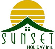 sunset inn vector illustration logo