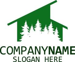 ilustración del logotipo para alojamiento en hotel, casa en las montañas, posada vector