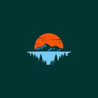 diseño de vector de ilustración de logotipo de aventura de montaña