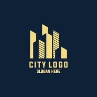 vector de diseño de logotipo de ilustración de ciudad moderna simple